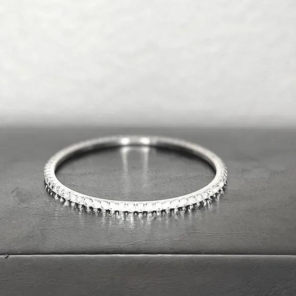 Diamond Bracelet Bangle Women’s Jewelry Silver Grey White Stone Costume… - Picture 1 of 8